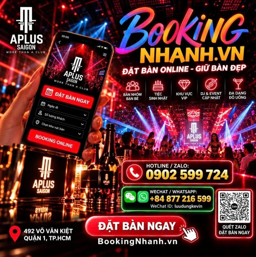 Đặt bàn APLUS SAIGON Booking Nhanh