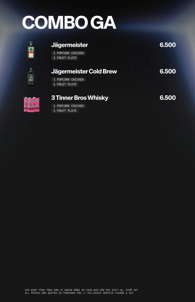 Menu APLUS SAIGON – Combo GA